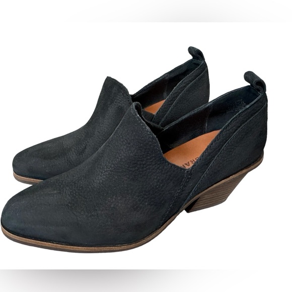Lucky Brand Shoes - Lucky Brand Women’s Boots; Vennia Slip On Low Ankle Black Leather Boots- Size 7M